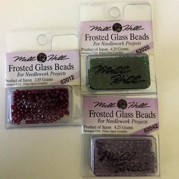 Mill hill frosted glass seed beads, size