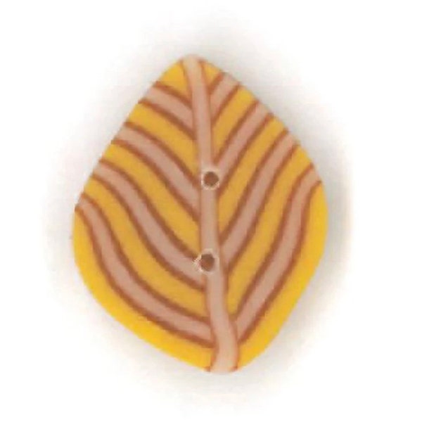 Veined gold leaf Button, polymer clay button- 2230, Just Another Button Company