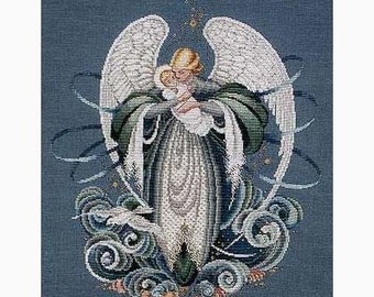 Angel of the Sea - cross stitch pattern, Lavender and Lace pattern by Marilyn Leavitt-Imblum