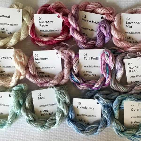 Hand dyed silk floss by Dinky Dyes - 00- 47