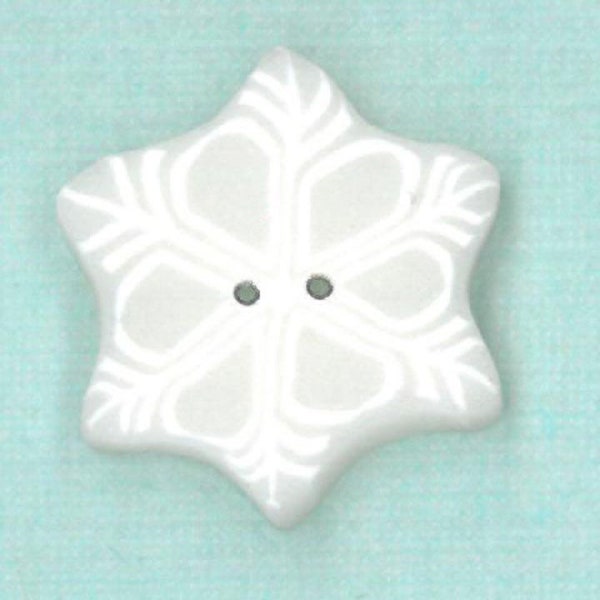 Snowflake button , polymer clay button- 4442, Just Another Button Company