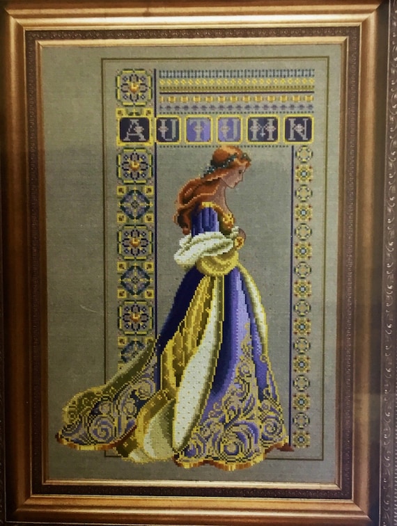 Lavender and 2024 lace cross stitch
