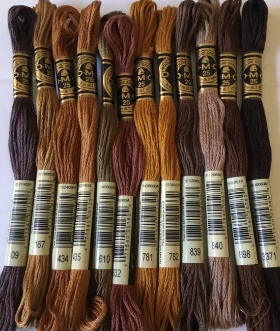 DMC Floss Browns Assortment 12 Pack Embroidery Thread Etsy