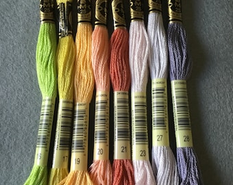 DMC floss 8 pack embroidery thread early spring colors