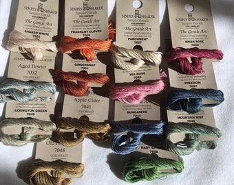 The Gentle Art - 7025-7050 Simply Shaker Threads colors hand dyed threads, overdyed cotton floss 6 strand