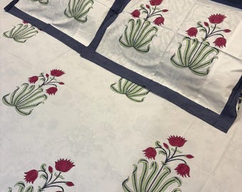 100% Pure Cotton Bedsheet Set | Soft Breathable Floral King, Indian Print, King Size ,organic Cotton