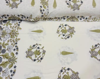 100% Pure Cotton Bedsheet Set | Soft Breathable Indian Print, King Size