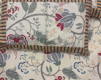 100% Pure Cotton Bedsheet Set | Soft Breathable Indian Print, King Size