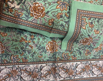 100% Pure Cotton Bedsheet Set | Soft Breathable Floral King, Indian Print, King Size