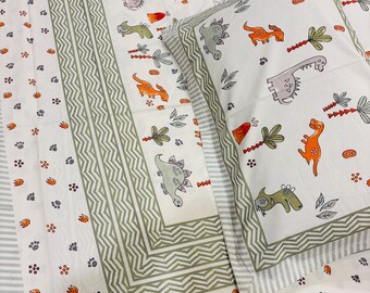 Juego de sábanas 100% algodón puro / Suave y transpirable con estampado indio, tamaño king