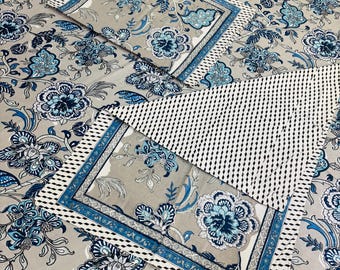 100% Pure Cotton Bedsheet Set | Soft Breathable Indian Print, King Size
