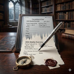 2026 Archival Digital Planner | 30 Dark Academia Technical Blueprints | LifeOS Master Planner GoodNotes & iPad