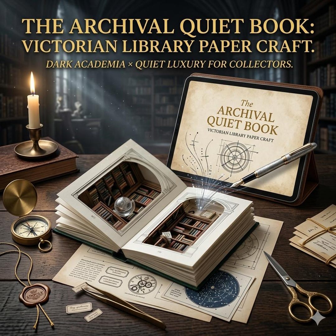 Quiet Book Pattern 30 Piece Victorian Library Dark Academia DIY Paper ...