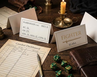 Initiative Tracker Printable | DnD 5e Combat Sheets & Tent Cards PDF