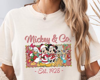 Retro Mickey & Co 1928 Comfort Colors Shirt, Disneyland Tee, Disneyworld Shirt, Mickey And Friends Family Shirt, Disney Gift