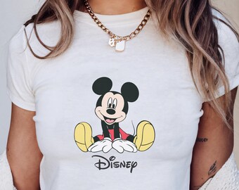 Retro Mickey Disney Baby Tee, Classic Mickey Baby Tee, Y2k 90s Style Mickey Mouse Tee