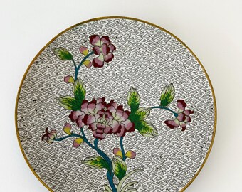 ラヤ・ソーキン フランスヴィンテージ静物画 エナメル七宝飾り額