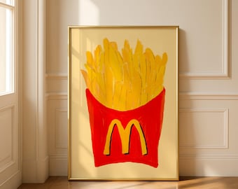 Pommes Pop Art Print: Moderne Fast Food Illustration (Digitaler Download)