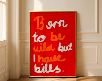 Insperation Art, Red Bold Typography Poster, Playful Modern Quote Print (Digital Download)