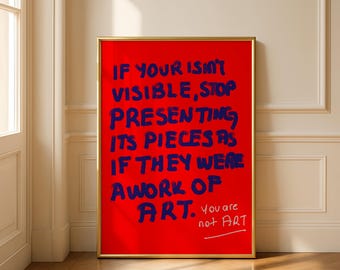 Bold Typography Art Print: Red & Blue Inspirational Quote (Digital Download)