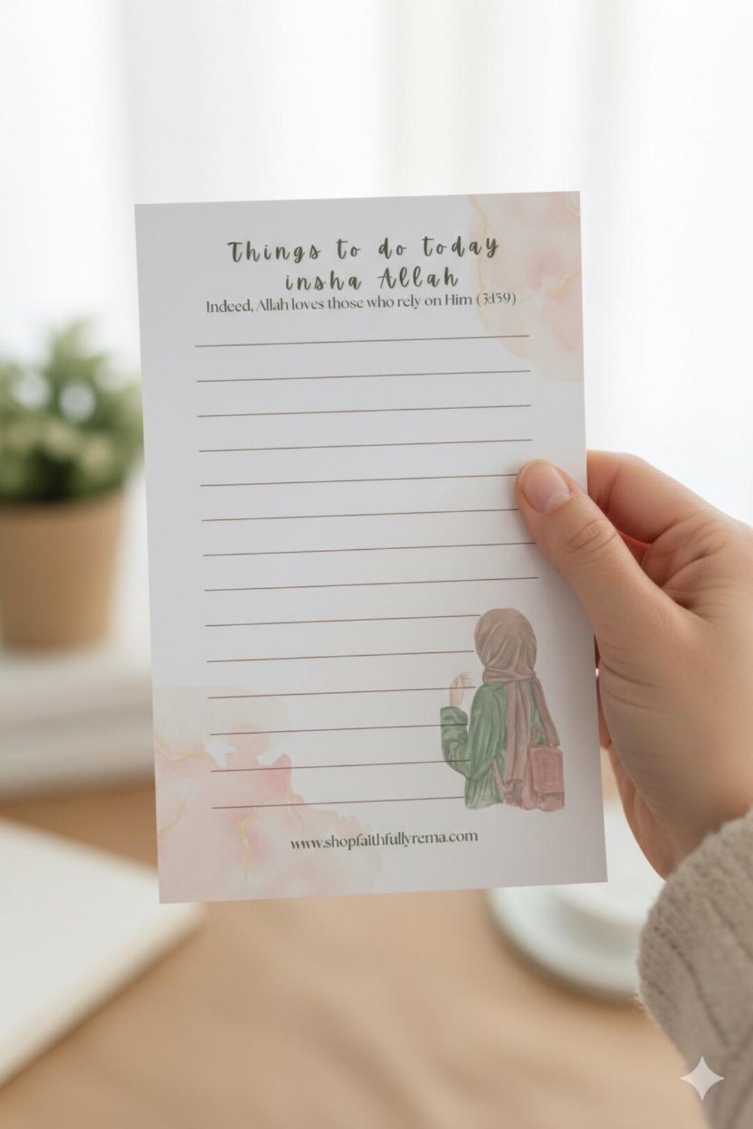 Insha'allah Notepad | Islamic Daily Task List, Muslim Gift - Etsy