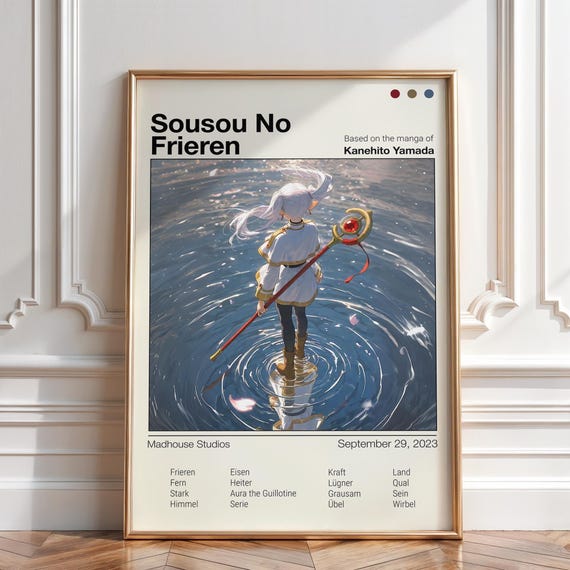 Sousou No Frieren Manga Poster, Frieren Wall Art Print Vintage Artwork Gift