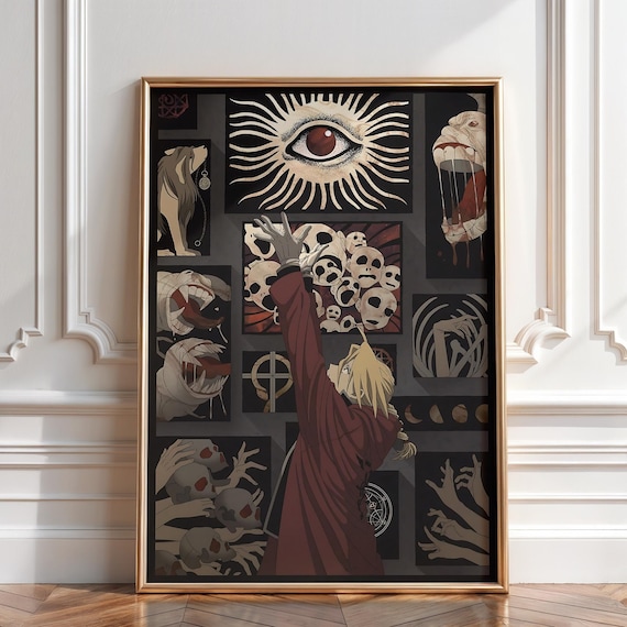 Edward Elric Art Print, Fullmetal Anime Poster, FMA Manga Decor Vintage Artwork Gift