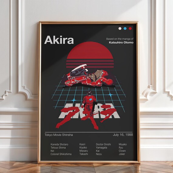 Akira Poster, Cyberpunk Wall Art, Retro Anime Print Vintage Artwork Gift
