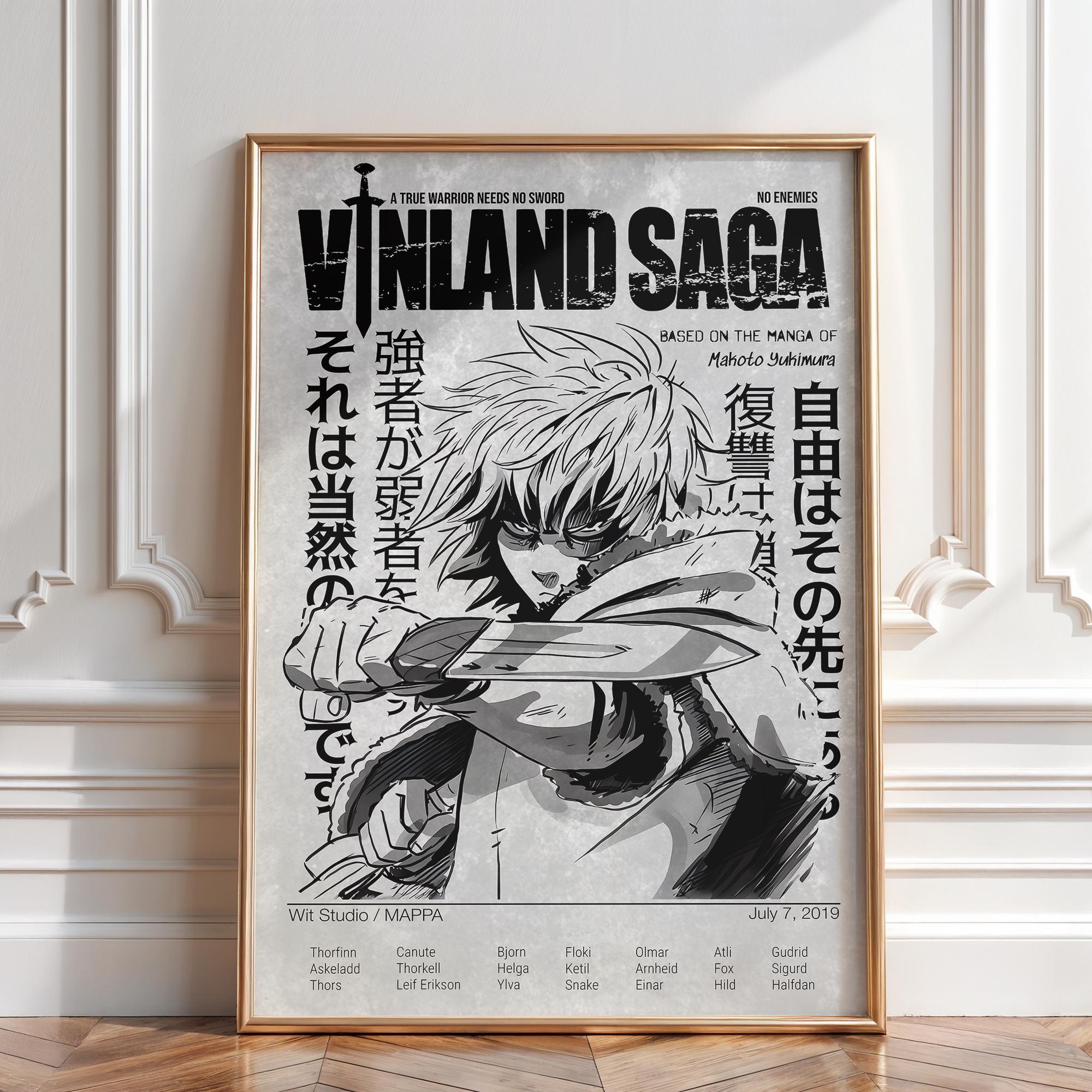 Vinland Saga Manga Poster, Thorfinn Anime Wall Art Print Vintage