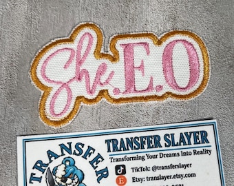 PDG de la maison et écusson thermocollant brodé personnalisé « She.E.O »