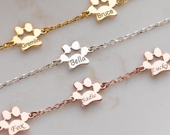 Personalized Paw Print Bracelet