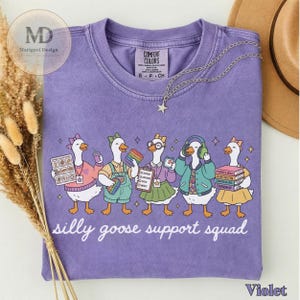 Comfort Colors Silly Goose Support Squad Shirt, Funny School Counselor Shirt, Cute Goose Teacher Gift, Mental Health Staff T-Shirt