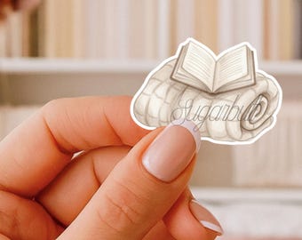Neutral Cozy Reading Sticker | Soft Bookish Aesthetic | 3” Vinyl