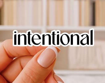 Intentional Word Sticker | Mindful Living Vinyl Decal | Word of the Year Reminder