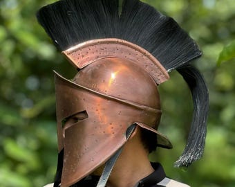 Spartan Steel Helmet: Corinthian Warrior Gear with Black Crest