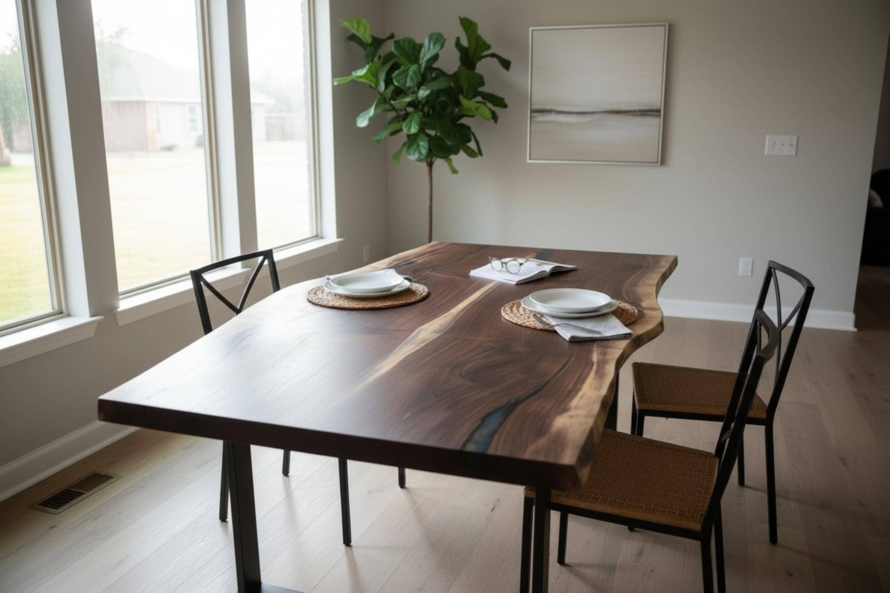 Solid Walnut Live Edge Dining Table, Custom Wood Table - Etsy
