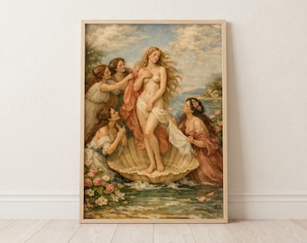 Birth of Venus Sapphic Art Print | Lesbian Mythology Wall Art | Digital Download