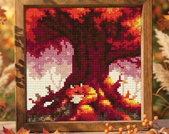 Sleepy Fox Cross Stitch Pattern | Dappled Light Woodland Embroidery (PDF Download)