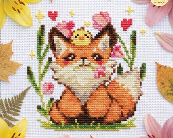 Baby Fox Cross Stitch Pattern: Woodland Friend Design (PDF Download)