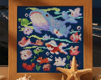Dreamtide Companions Cross Stitch Pattern, Midnight Fable Magical Animals PDF Download