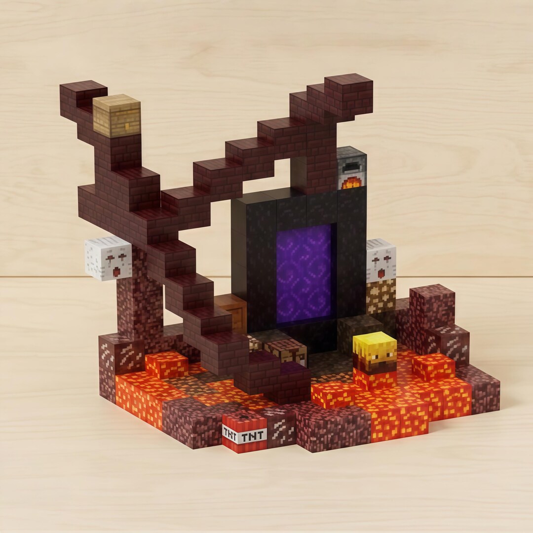 Minecraft Nether Dimension Magnetic Block Set Buildable Toy Gift - Etsy
