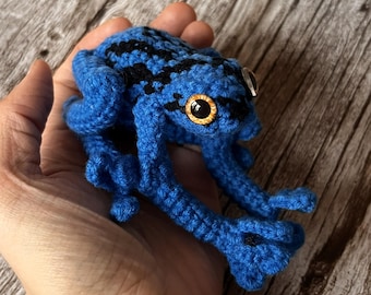 ブルーポイズンダートフロッグ - 手描き樹脂製カエルの置物 - Etsy 日本