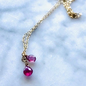 Pink Sapphire Necklace, Valentine, September Birthstone, under50
