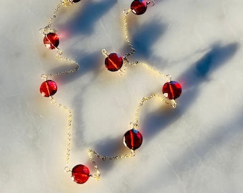 Red Garnet Necklace, Valentine