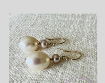 Pearl drop earrings, Mother's Day, June birthday