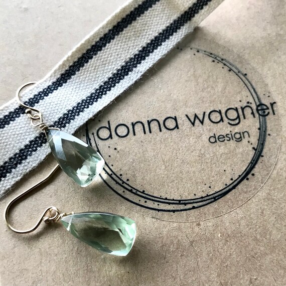 Pale Green Amethyst Earrings