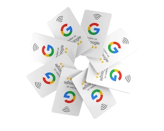 Google NFC Tap to Review Card | CUSTOM Logo & Double Sided | Get More Reviews | Works on iOS or Android | Tap to Review INSTANTLY!
