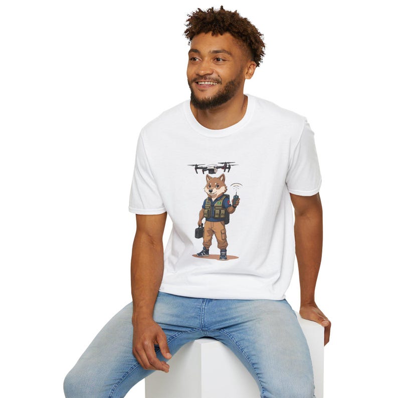 Drone Pilot Dog T-Shirt | Cute Drone Operator Gift Tee for Tech Lovers, FPV Pilots & Drone Enthusiasts image 2