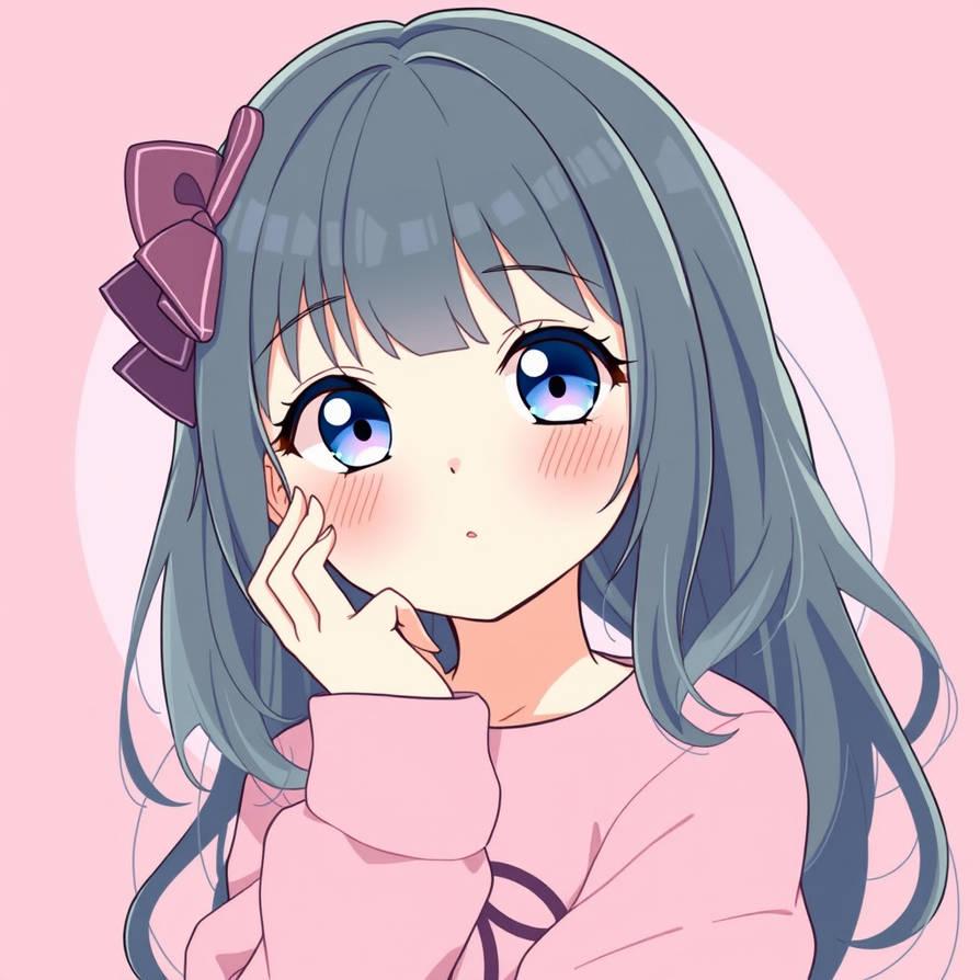 Kawaii Anime Girl Poster | Pastel Pink Anime Wall Art | Cute Japanese ...