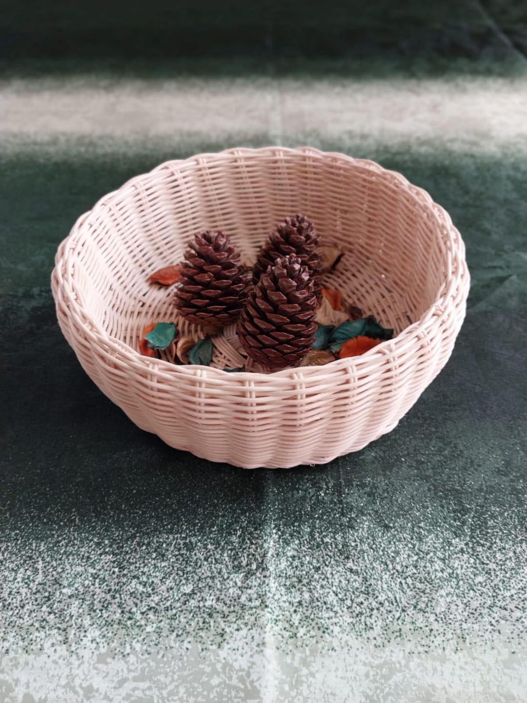Colorful Ratten Basket Handmade Natural Rattan Basket – Multi-purpose Storage & Home Decor - Etsy
